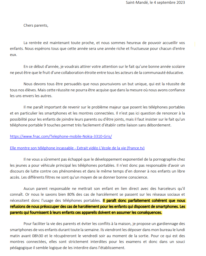 frankc77's tweet photo. @ElianPOTIER1 @GabrielAttal Bonjour, comment réagir à la lettre de rentrée d'un directeur de lycée qui tiens ces propos ? https://t.co/Tj19uDxKHC