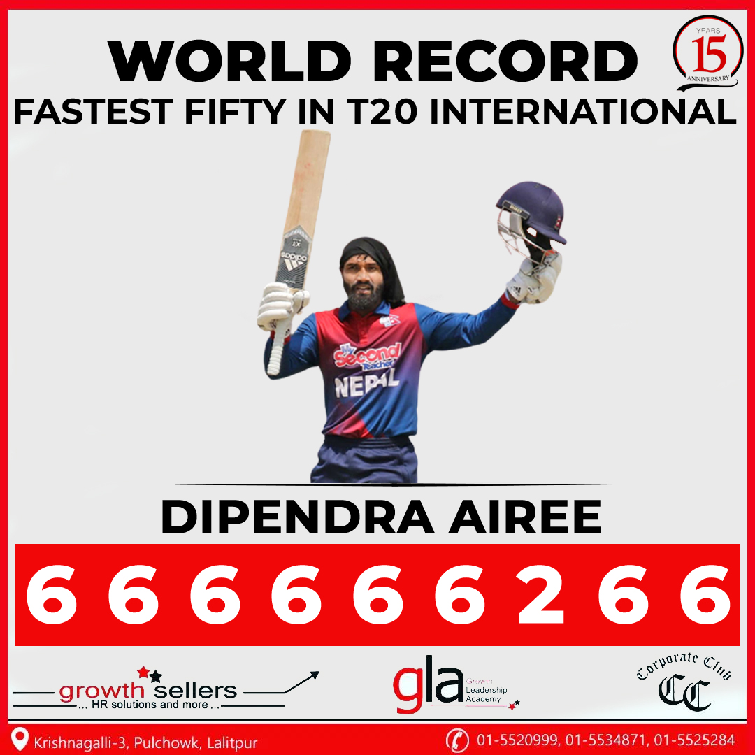 growth45244's tweet photo. 📷Breaking Record, Making History! 📷
Congratulations to Dipendra Singh Airee for breaking the world record with the fastest T20 Half-Century at Asian Games 2023! 📷 https://t.co/AGLbEBXEpF