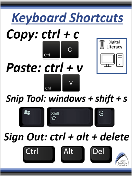 ComputingTac's tweet image. You might have seen some of our new posters up in Computing classrooms this week here at TAC. Keyboard shortcuts improve efficiency and digital literacy, we've been so impressed with students picking them up straight away! #TAC #CtrlC #CtrlV #DigitalLiteracy