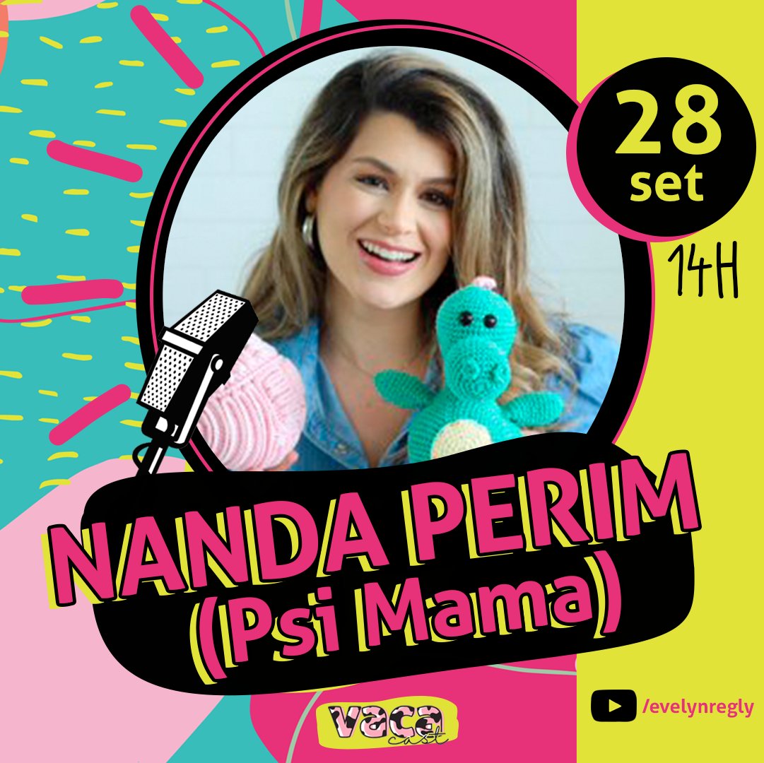 evelynregly's tweet photo. Hoje o papo é com a Nanda Perim ou @psimamaa para quem acompanha seus conteúdos sobre maternidade e educação infantil Estaremos ao vivo, às 14h, lá n Youtube. Vem!
https://t.co/bzNxwR66nK
#vacacast #podcastbrasil #evelynregly #psimama #educaçãoInfantil https://t.co/pS0Jc7iKyy