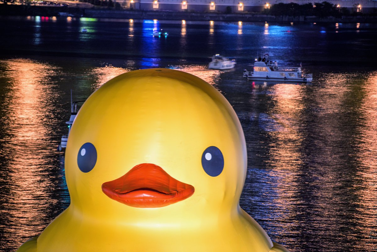 DaveDiCello's tweet photo. I got so caught up in my Halloween decorations last night, that I completely forgot to share these.

Yesterday was the 10 year anniversary of the Giant Rubber Duck's visit to #Pittsburgh, and was the only night that was in the middle of the river. Still brings a smile to my face. https://t.co/0WPEABpk0r