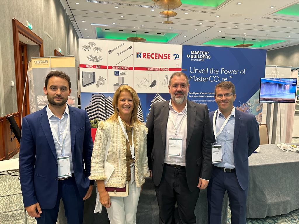 andece_general's tweet photo. ANDECE visita el stand de #RECENSE firma especializada en fijaciones para elementos prefabricados de hormigón, como paneles o pies de pilar, durante el Congreso de @EuropeanPrecast https://t.co/XQOLNFhiPM