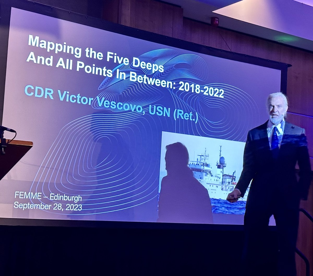 saltwatersteve's tweet image. Where to start with this morning’s presentations at #FEMME! Brilliant talks from Christie & Chuck of @NOAA on data stewardship, @drthevic @LamontEarth on value of transit mapping, and finished by @VictorVescovo on mapping the 5 Deeps - wow! @seabed2030 #hydrospatial