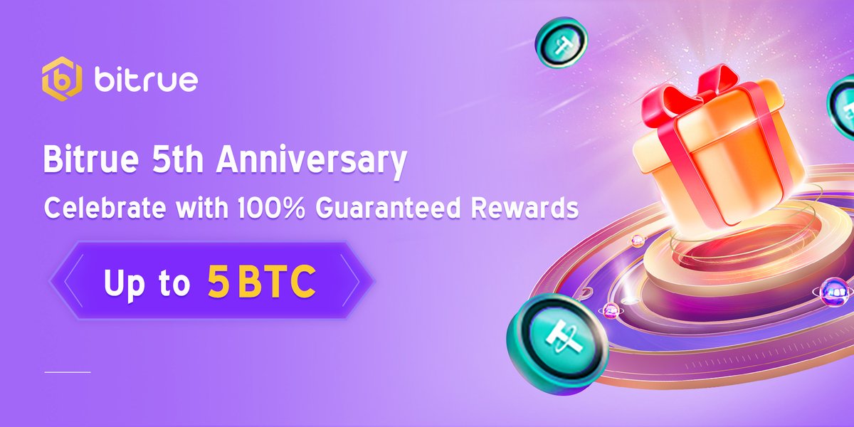 🥳 In appreciation of your support over the past five years, #Bitrue is launching our 5th Anniversary Lucky Draw!

🎁 Join to win 100% guaranteed rewards, with a chance to win up to 5 BTC!

📅 Time: 28 Sep - 19 Oct

Celebrate with us 👉 bit.ly/3EWtSY2