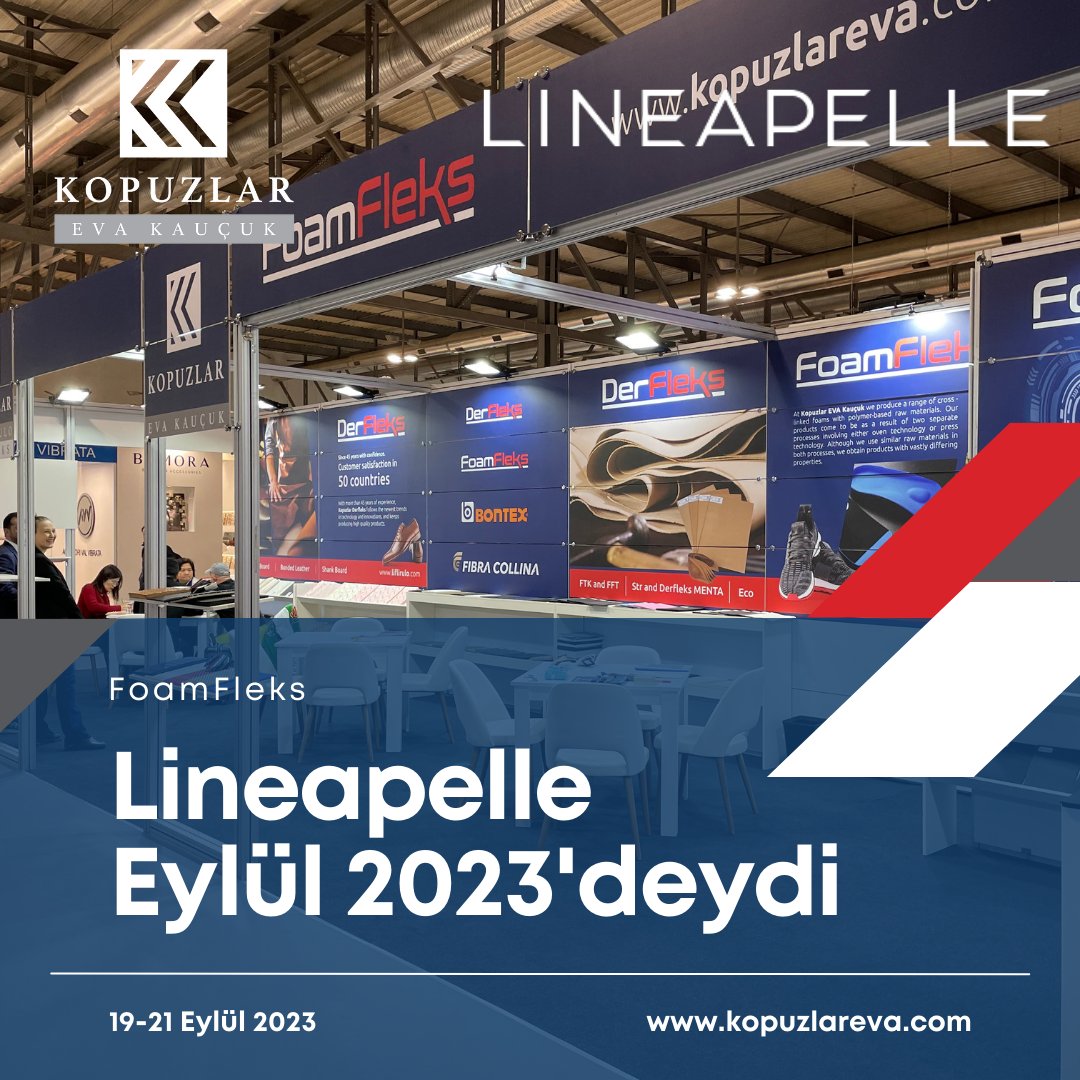 FoamFleks, 19-21 Eylül 2023 tarihleri arasında Lineapelle Eylül 2023'deydi. Fuar boyunca bizi ziyaret eden herkese teşekkür ederiz. Yeni ilişkiler kurmak ve var olanları güçlendirmek bizim için bir memnuniyet kaynağıydı.