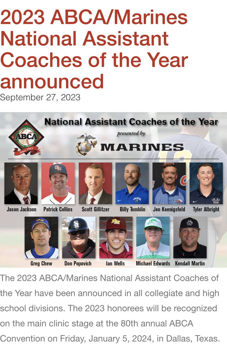 MRHS_Baseball's tweet photo. The Mustang Baseball program is proud to congratulate Coach Mike Edwards on being recognized as ABCA National Assistant Coach of the Year!  A tremendous honor for a fantastic coach!  Thank you for all you do for Mustang baseball! @CvCMainland https://t.co/BsyzEZaX2p
