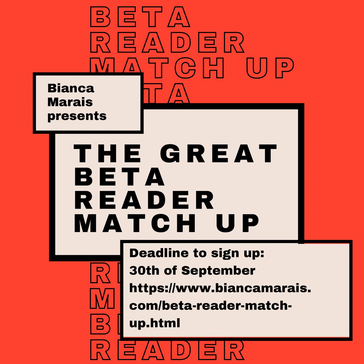 You have until midnight on Saturday to sign up for the beta reader match up which looks like it’s going to be our biggest one yet! 👏🏼👏🏼👏🏼 biancamarais.com/beta-reader-ma… #betareader #amwriting #amediting #writer #WritingCommmunity