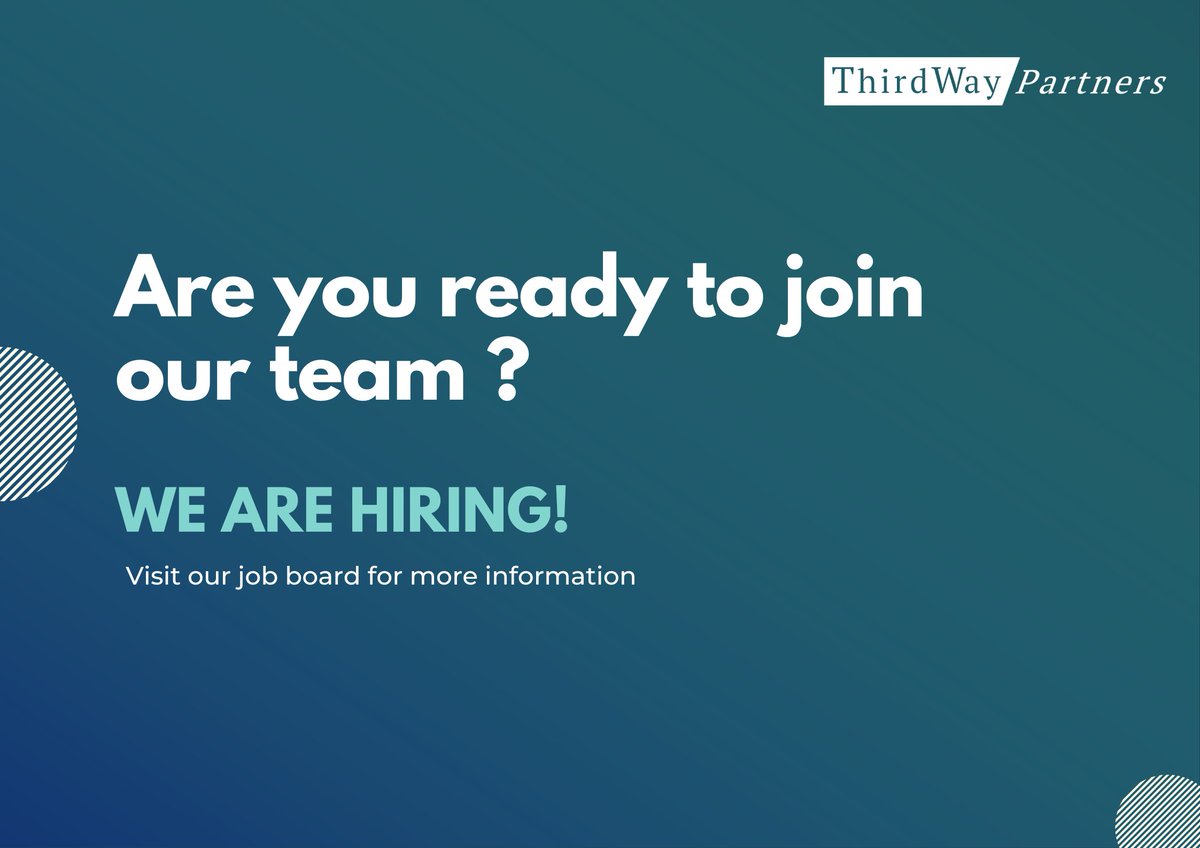 Join the ThirdWay team!
We are currently seeking an Investment Analyst to join our Asset Management business, as well as an Associate Director to join our team in Argentina.

Click the link below to find out more.

linkedin.com/company/thirdw…