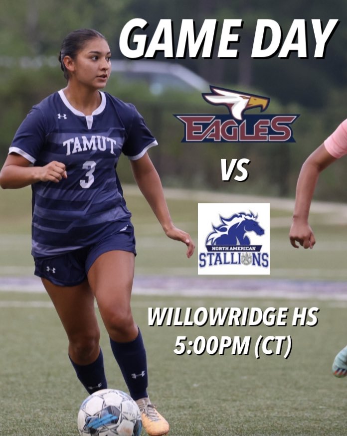 TAMUT_WSOC's tweet photo. Headed to Houston to take on North American University.🦅
🎟️10$ Admission fee
📍 Willowridge HS 16301 Chimney Rock Rd
📺 https://t.co/dUgjSvjoVs 
📊 https://t.co/a1aWw434nF https://t.co/lEewamKJAn