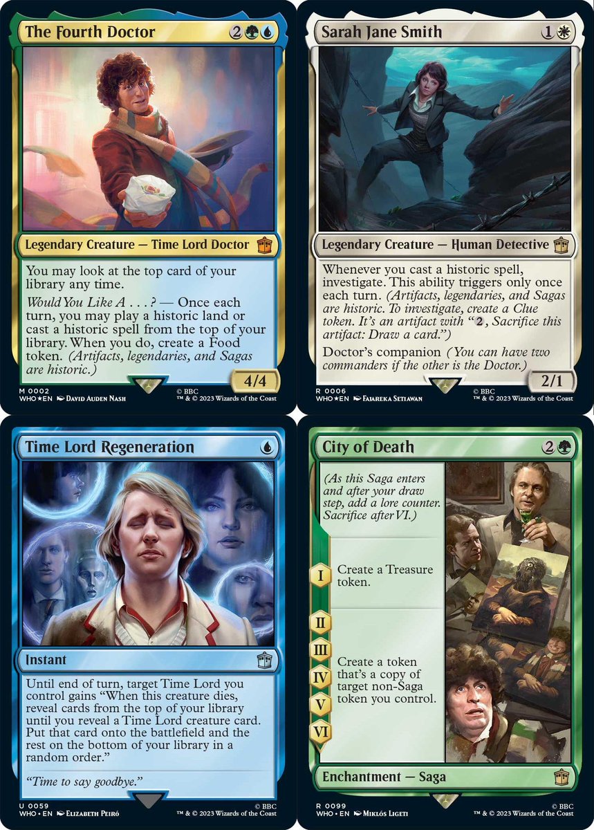 altrealitygming's tweet photo. Get ready to traverse time and space with the new #DoctorWho Magic: The Gathering set! Arriving in mid-October, this themed commander deck set brings iconic Time Lords and epic adventures to your card battles.
#MTG #TimeAndSpace #CommanderDecks https://t.co/fSkwf3n0Ju