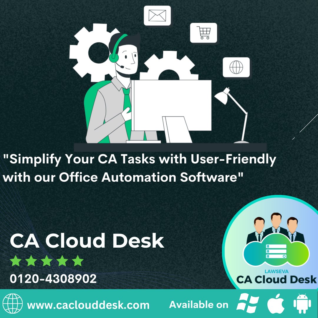 '🔍Looking for a hassle-free way to handle your CA tasks? Dive into the future of office automation with cacloud's user-friendly software! 🖥️🚀 Simplify, streamline, and succeed. #OfficeAutomation #cacloudSolutions #EffortlessAccounting'