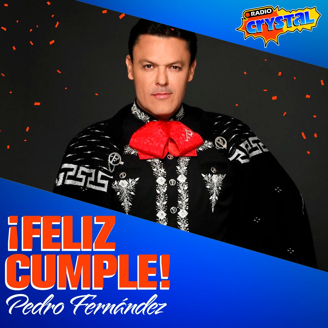 RadioCrystalMx's tweet image. Hoy estamos de festejo porque Pedro Fernández cumple años 🤩 
#RadioCrystal #PedroFernández #Cumpleaños