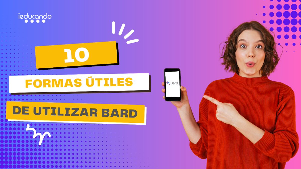 ¿Eres nuevo/a en #Bard y no sabes cómo empezar? 🤔
Pues relájate porque tenemos la solución 👇

¡¡Te traemos 10 formas útiles de probarlo!!

Echa un ojo 👀 al siguiente artículo y descúbrelas: bit.ly/3st8iHO

#GoogleEDU #IA #claustrovirtual
