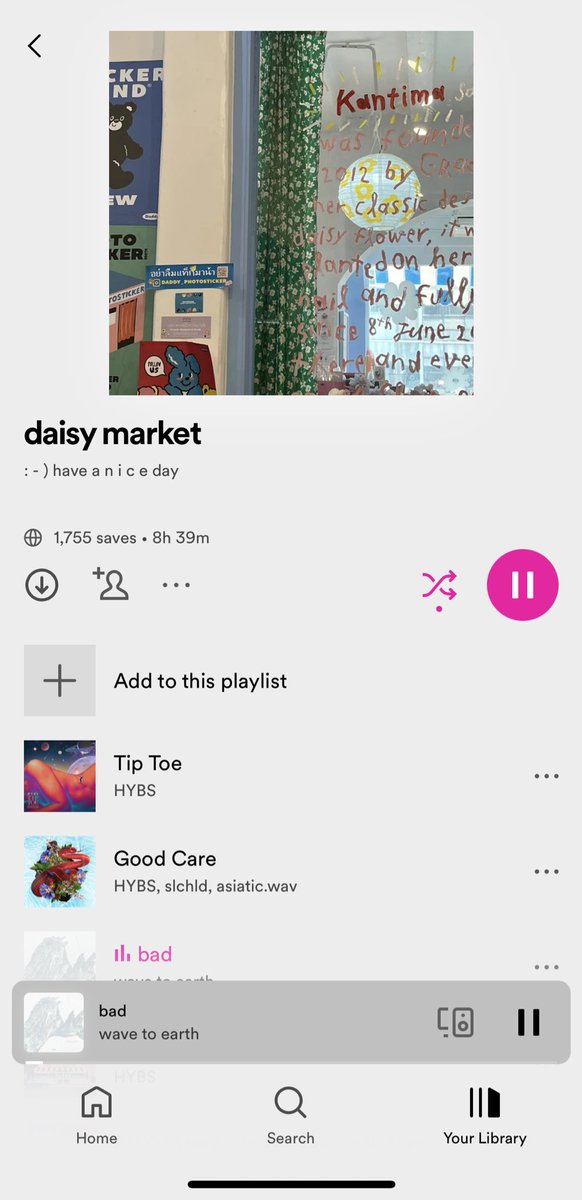ปรับ spotify แล้วสีน่ารักขึ้นจริง T - T 

🌷🌼🏡