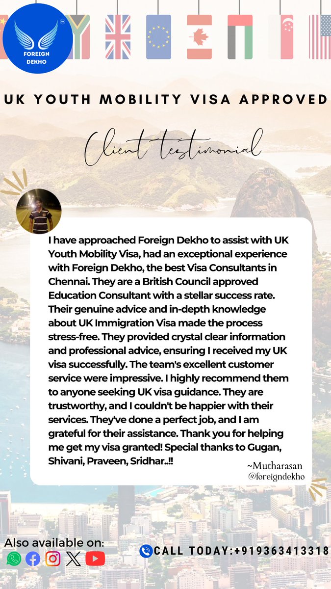 UK YMS Visa has been approved!! #ClientTestimonial #UKVisaSuccess #VisaServices #ImmigrationExperts #VisaConsultants #GlobalMigration  #ImmigrationHelp #VisaGuidance #MigrationExperts #VisaAssistance #SettleAbroad #ImmigrationAdvice #VisaProcess #WorkAbroad #StudyAbroad