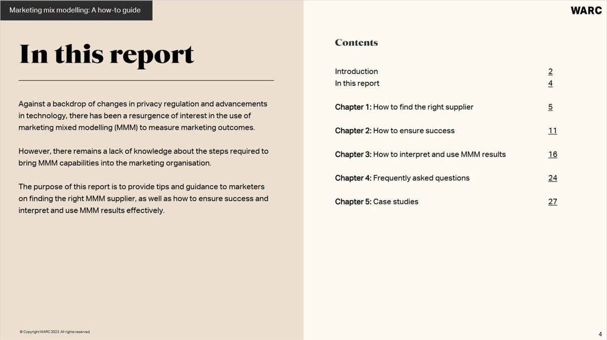 Grace_Kite's tweet image. Usually behind the WARC paywall, a guide for marketers using MMM is free to you today 🎁

It's full of practical tips taken from my 20+ years experience: Guidelines, checklists, pros and cons, and experience of real life modern businesses.

To get it, retweet and send me a DM