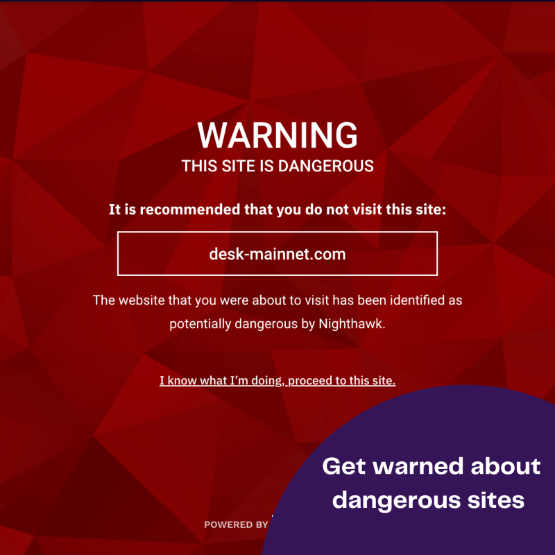 NighthawkPlugin's tweet image. Download the Crypto Community anti-phishing browser extension!🚀

Free. Open-sourced. Privacy focused. 

For more information, please visit nighthawk.phishfort.com

Powered by @PhishFort
