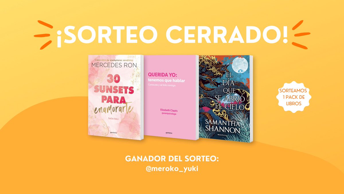 ✨¡Sorteo cerrado!✨ El ganador del pack de libros ha sido: @meroko_yuki ¡Felicidades! Por favor, escríbenos por mensaje privado para gestionar el envío. 😊

sweeps.easypromosapp.com/w/1131844