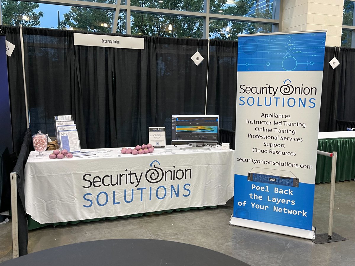 Are you at #GrrCON today? Come check us out at Booth 50 to learn how the NEW 2.4 version of our FREE and OPEN #SecurityOnion platform can help you peel back the layers and make your adversaries cry!

#ThreatHunting
#Detection
#NetworkVisibility
#EndpointVisibility

<a href="/GrrCON/">GrrCON</a>