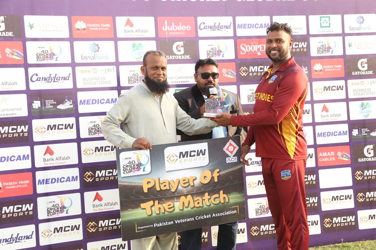 West Indies emerges victorious by 5 wickets, defeating Hong Kong. Devindra Maharaj takes the 'Man of the Match' honors for his outstanding performance. A thrilling contest on the cricket field

#westindiesvshongkong #mcwglobalcup #over40s
