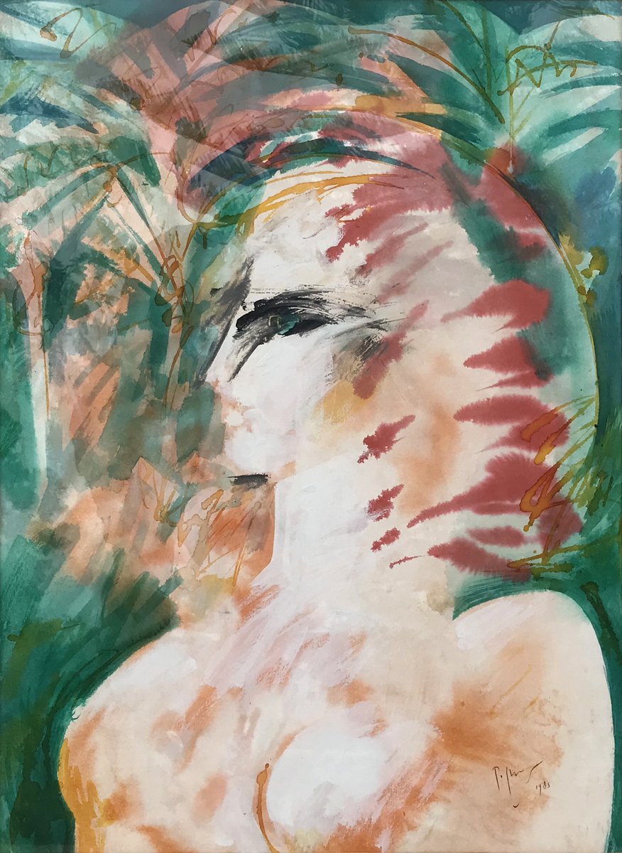 Solo quedan unos días para la clausura de la exposición "José Piqueras. El color y el silencio". Si todavía no la has visitado aprovecha hasta el domingo para hacerlo. El viernes el horario es de 10 a 14 h por la festividad de San Miguel.
José Piqueras "La dama del bosque" (1985)