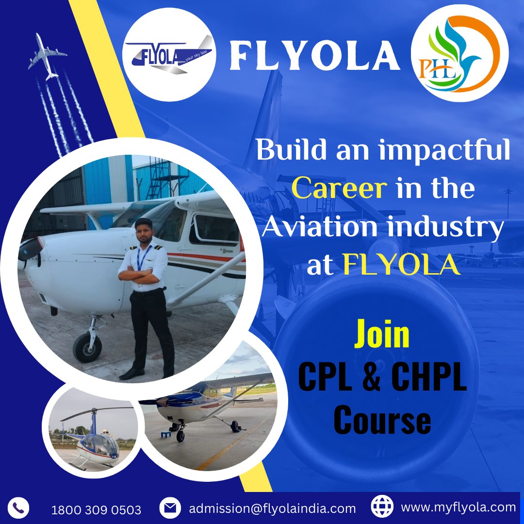 flyolaviation's tweet photo. Flyola Aviation
"Build an impactful Career in the Aviation industry at FLYOLA"
Course :- CPL &amp; CHPL
*Flight Training
*Ground Training
Apply Now
+91 9810342422 / 1800 309 0503
https://t.co/P8D0b6U9st / https://t.co/omgA238jJ4
#flyola #aviation #myflyola #jet #flight https://t.co/5tltKKdnJa