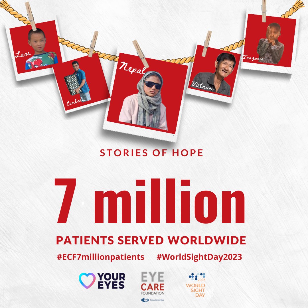 We are excited to start on a path of appreciation and celebration on World Sight Day 2023, as we celebrate a significant milestone: 7 million patients helped, and lives transformed by the impact of vision restoration. 
#ECF7millionpatients #WorldSightDay2023 #eyecarefoundation