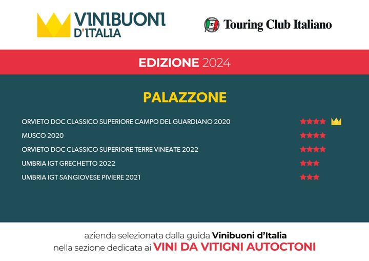 Palazzone winery received a crown for the #Orvieto Classico Superiore Campo del Guardiano 2020! 
<a href="/vinibuoni_it/">ViniBuoni d'Italia</a> <a href="/winePalazzone/">Palazzone</a> 
#italianwinelovers #wines from #Umbria