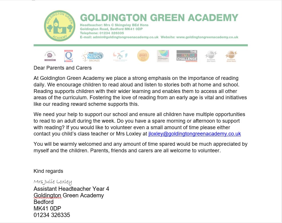 Reading volunteers needed! 📚📚📚