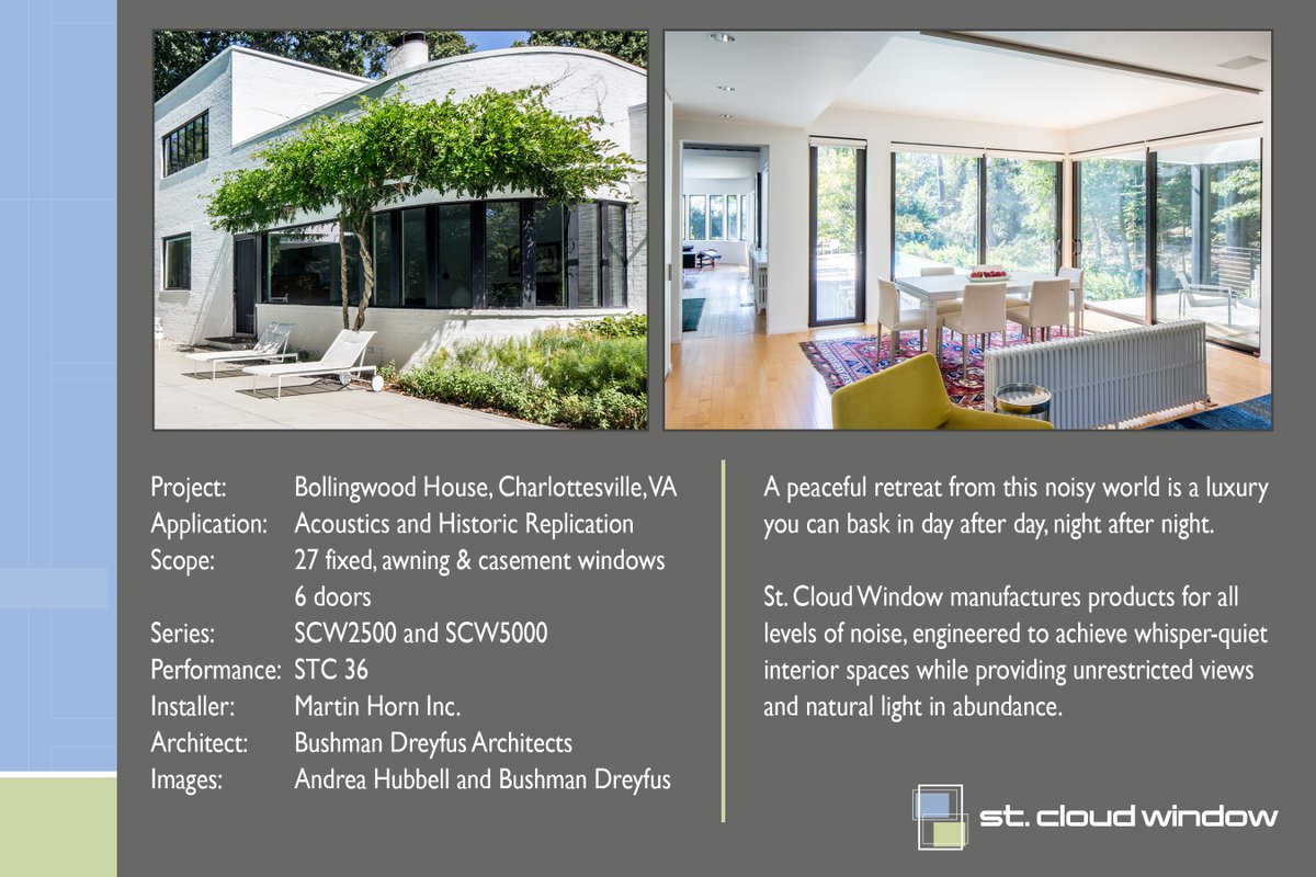 StCloudWindow's tweet photo. #Sound #attenuation is important as population density increases. Enjoy the view outside without the urban noise!
Learn more about St. Cloud Window #acoustic #windows and #doors: https://t.co/Ejg35PEG0w
#window #door #AcousticWindows #SoundBarrier #NoiseMitigation #STC #OITC https://t.co/wfQbAOMXH3