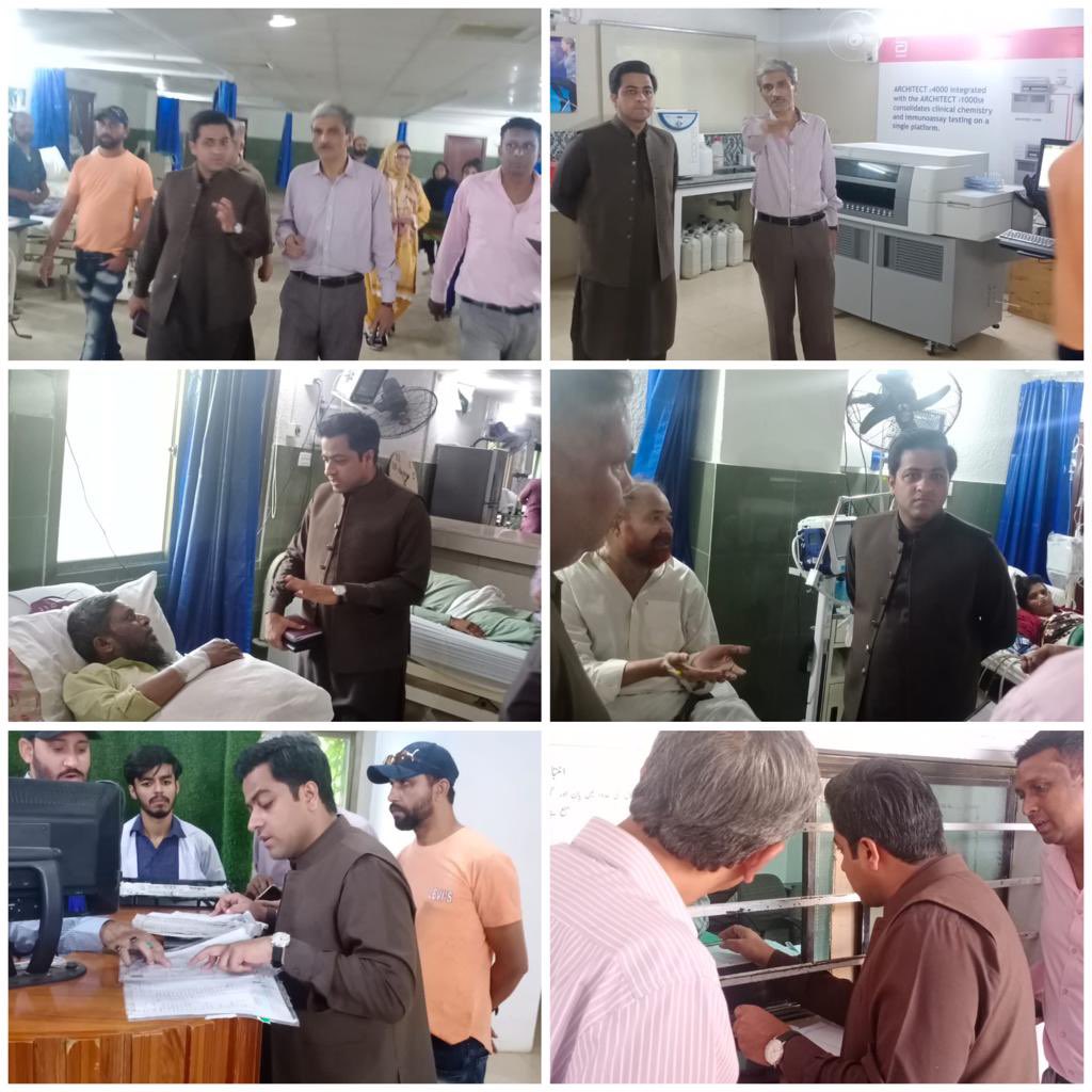 AC gulberg visited Karachi Institute of Health Diseases (KIHD) in Sub-division Gulberg to inspect the quality of service delivery. On this occasion patients and their families were interviewed to enquire about their complaints and strict directions were passed for their redressal