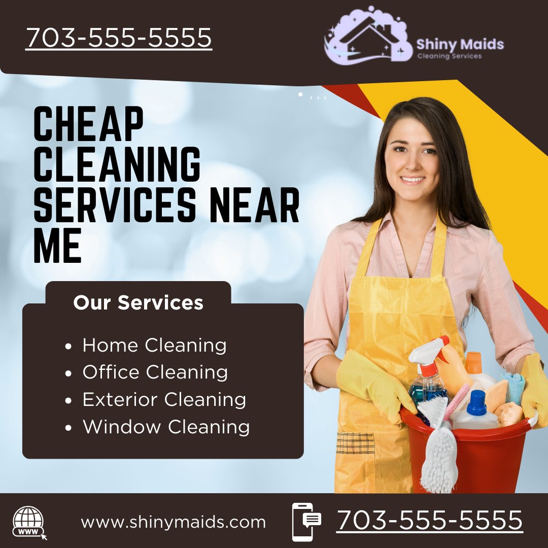 ShinyMaids's tweet photo. 🌟 Tired of scouring the internet for "cheap cleaning services near me"? Look no further than ShinyMaids! 🧹 📞 Don't wait! Book our cheap cleaning services today #CheapCleaningServicesNearMe #AffordableCleaningServicesNearMe #CleaningServicesNearMe #HomeCleaningServicessDC https://t.co/V23hdSnJc3