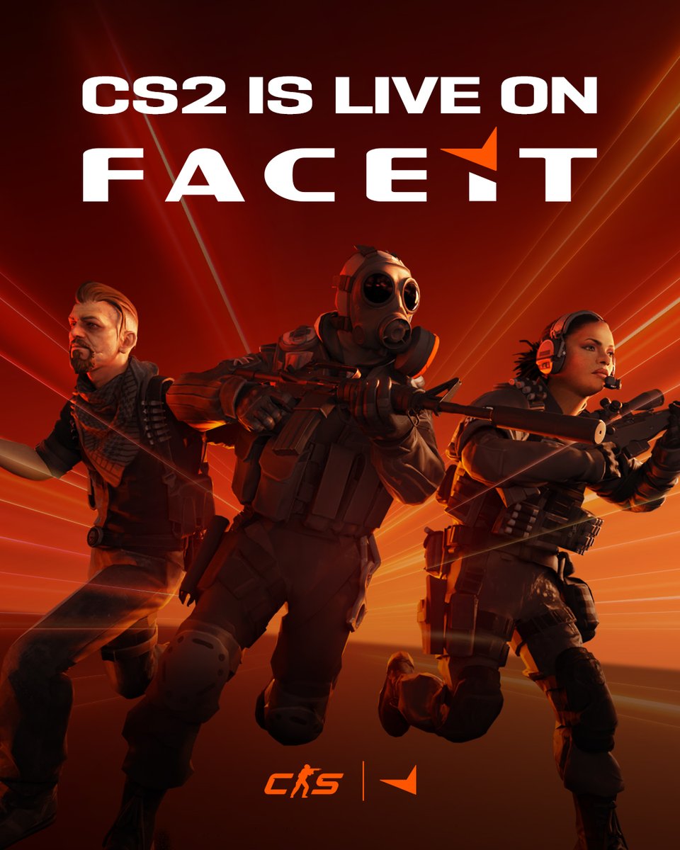 CS2 is now live on FACEIT with our biggest update ever. 🥶 4 New Anti-Smurf Features 🌐 2 New Server Locations 🔒 Mandatory Anti-Cheat 🏆 Seasonal Elo system 🥇 New Challenger Ranks 💸 $100,000 for top lvl 10 players 🌟 Super Match v1.0 Read more: fce.gg/CS2