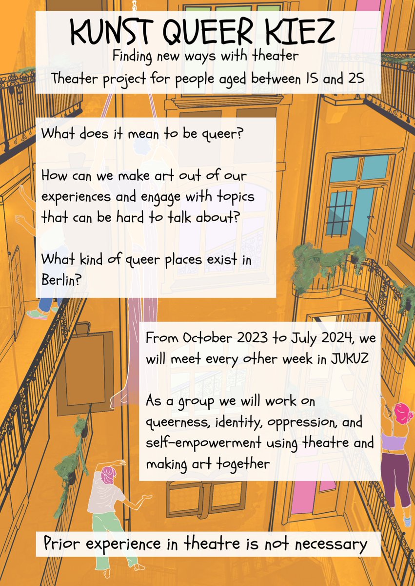 Bard_Berlin's tweet photo. BCB alumna Bose Sarmiento ('21) is starting a theater project called "Kunst, Queer, Kiez" for young people to explore what it means to be queer and how to artistically engage with the topic.  See more information below.

To register, email kunst.queer.kiez@gmail.com https://t.co/qjqzFd60IO
