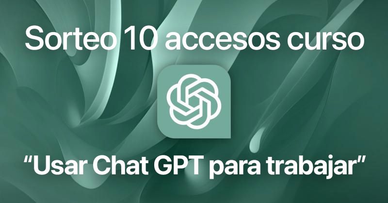 Sorteo curso "Usar Chat GPT para trabajar" 

Mi compañero Victor Mollá ha lanzado un curso para aprender a hacer que ChatGPT se adapte a ti y a tu forma de trabajar.

Gana uno de los 10:
1️⃣ Sígue a <a href="/VictorMolla14/">Víctor Mollá</a> y <a href="/MoureDev/">Brais Moure</a>
2️⃣ Haz RT 

Aquí lo tienes:
👉 domestika.org/es/courses/545…