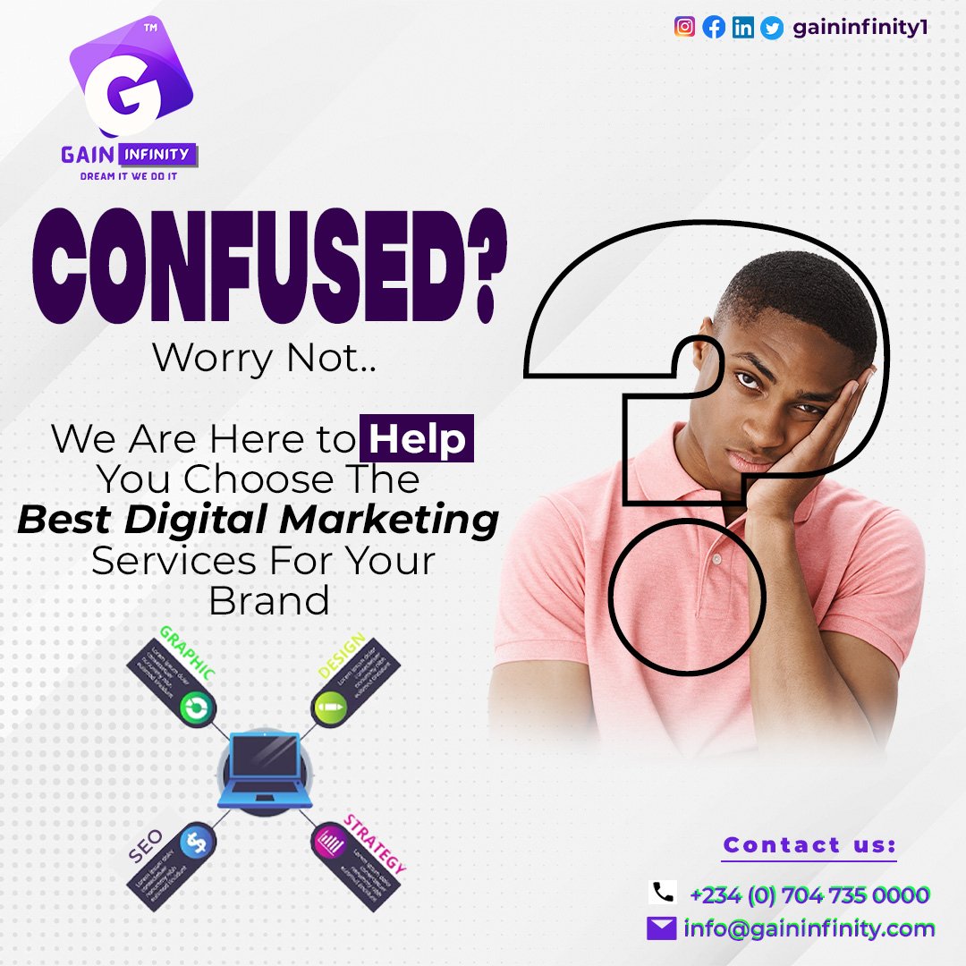 Confused? Worried? Fear not! @gaininfinity1 your digital marketing savior is here to transform your brand into a skyrocketing success! DM us today #gaininfinity1 #transformyourbrand #skyrocketingsuccess #wearethebest #digitalmarketing