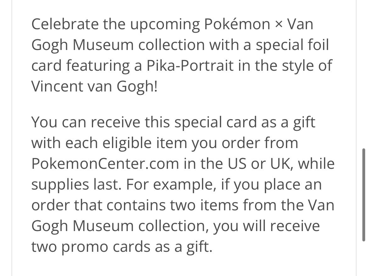 Pokemon TCG Collectors Preparing For Van Gogh Museum Promo Cards