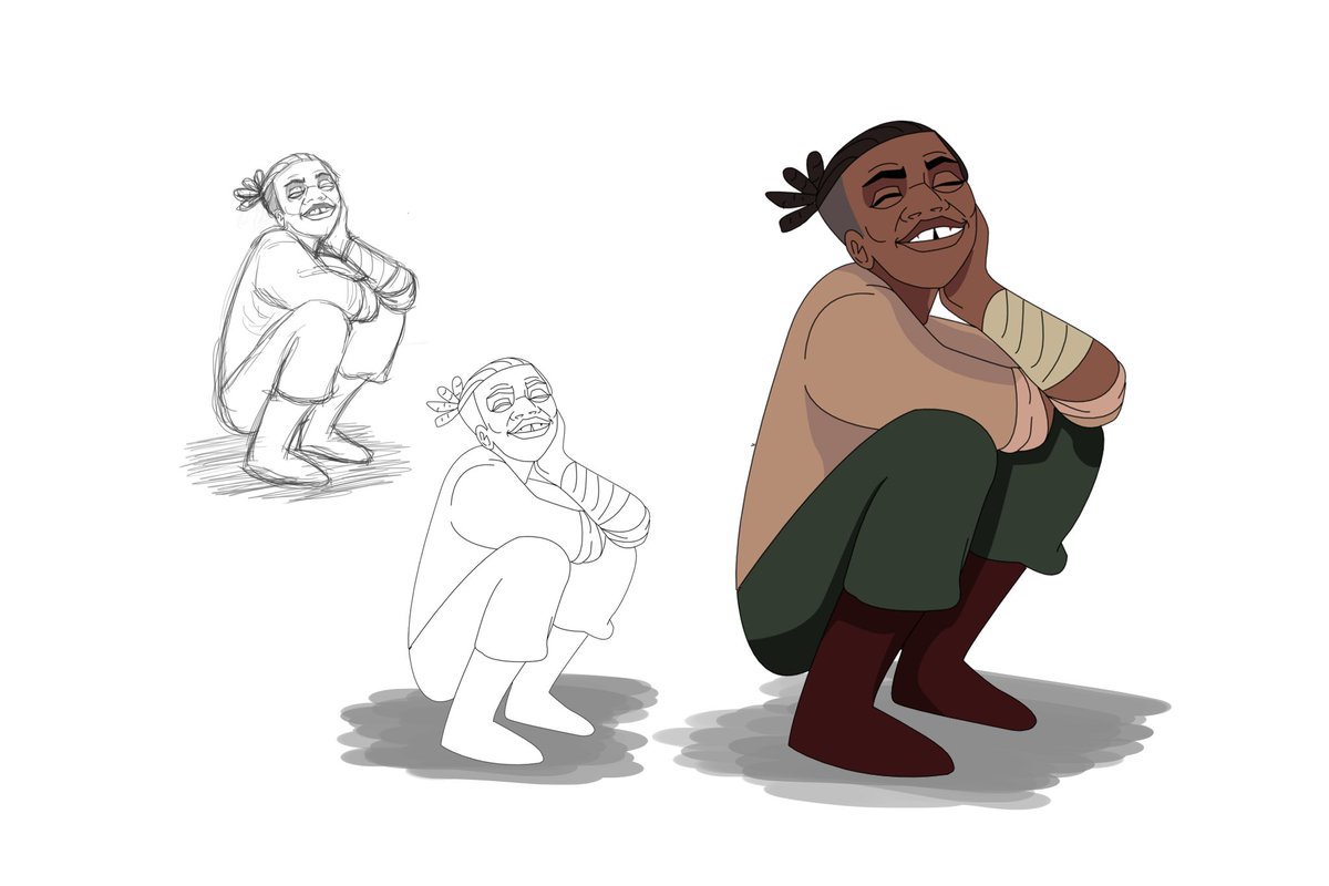 Kweku's expressive posture captures a sense of vulnerability and introspection.
#character #characterart #art #charactersketch #2dart #sketches
