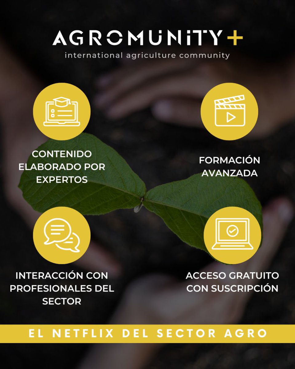 ¡Descubre Agromunity, el nuevo Netflix de la Agricultura! 🌱

🎥 Contenidos exclusivos por expertos del mundo agro. ¡Conéctate, aprende y explora cada semana! 

Acceso gratuito con suscripción.📱¡Únete a nuestra comunidad innovadora!