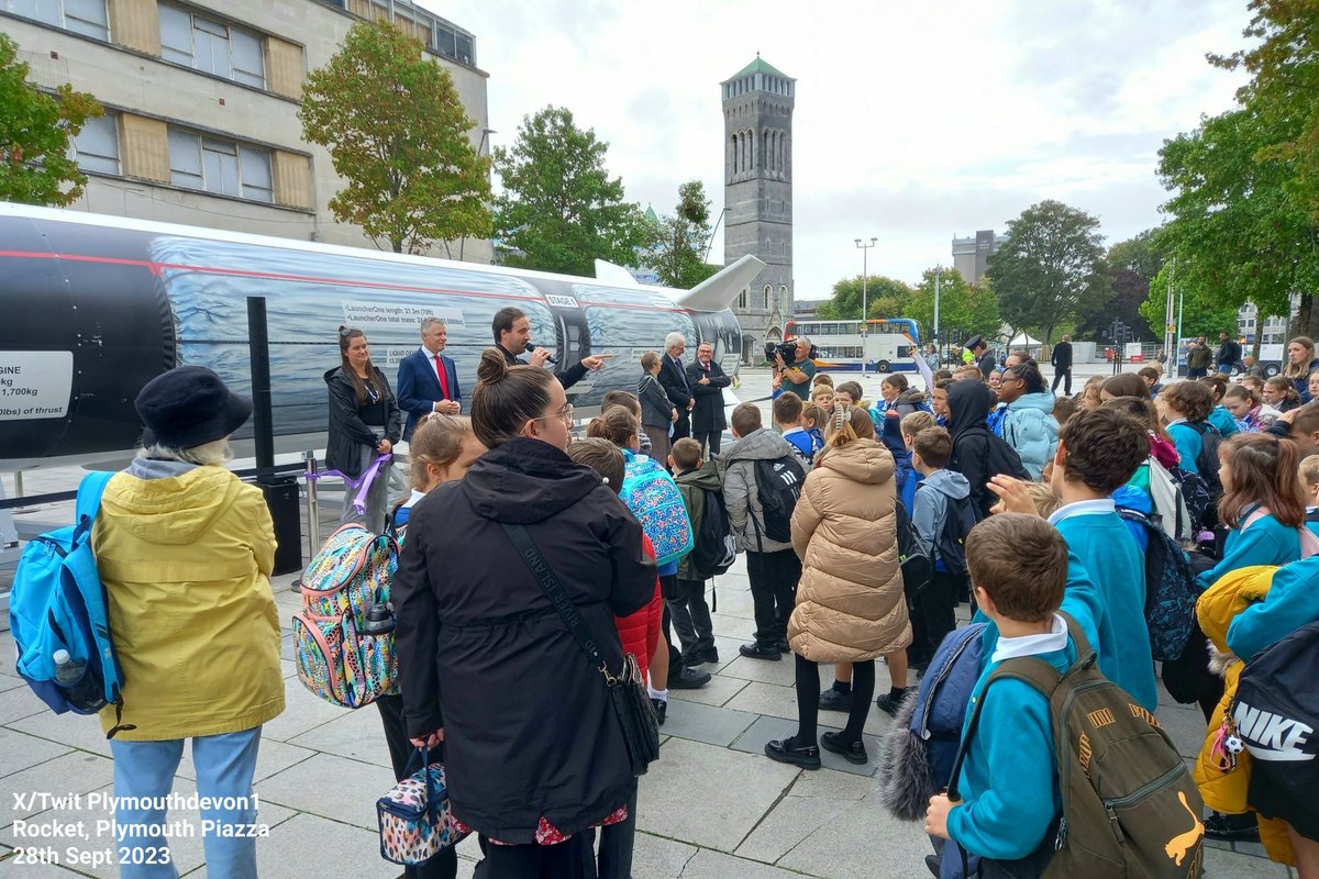 🚀  LAUNCHER ONE, the huge rocket, in Plymouth City Centre today. [Pt 2/2]. 🛰️  @spacegovuk #SpaceForEveryone #Plymouth 
@SpaceCornwall @KISPE_LTD @DestinationPlym @PressSteveH
#STEAM #LauncherOne #Rocket @PlymCityCentre #Space