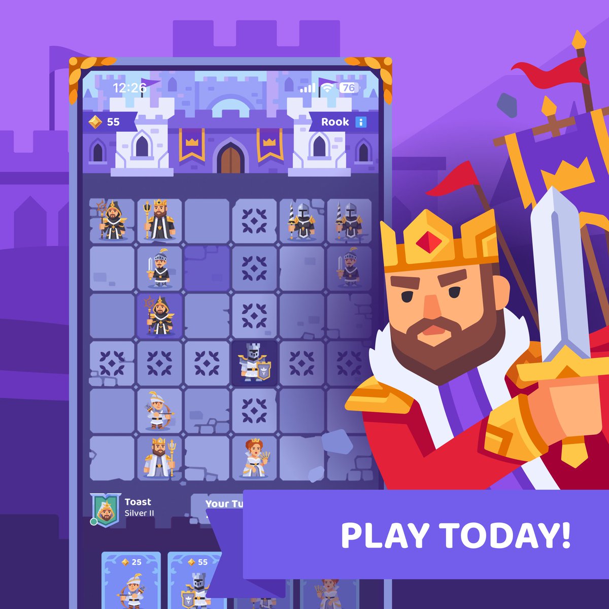 Chess Crusade is a deck-building chess battle with all-new characters and ways to play. It’s chess for the curious, and it’s a new challenge for the deck-builders. Download today for iOS or Android!
chesscrusade.com

#chess #chesspunks