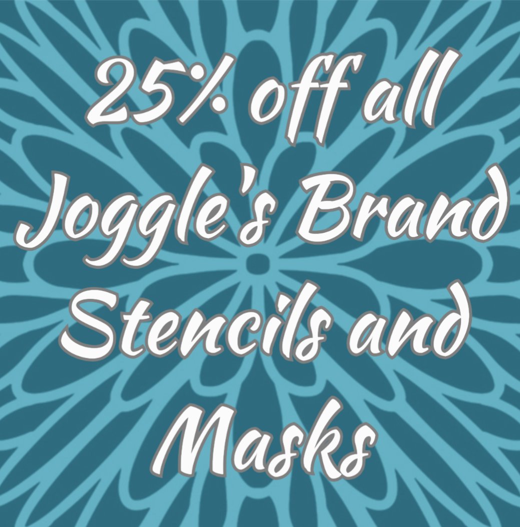 Joggles's tweet image. 25% off all Joggle's Brand Stencils and Masks.

Shop here for
Elizabeth's: joggl.es/czQBDRQG
Barb's: joggl.es/cFTYNWOR
Keren's: joggl.es/kJojoYnc
Annie's: joggl.es/ARIKllkr

#createwithjoggles #joggles #mixedmedia #stencils #masks