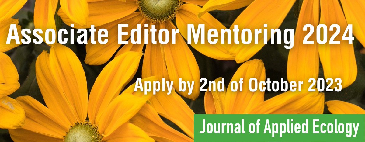 Applications for our 2024 Associate Editor Mentoring scheme close TOMORROW! ⏰

If you're interested in learning more about the peer review process and are an ECR based in the Global South, apply below! 👇

appliedecologistsblog.com/2023/09/04/ass…