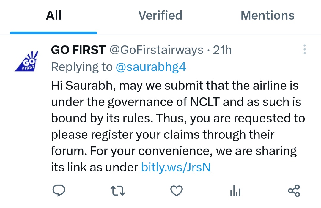 saurabhg4's tweet photo. @EaseMyTrip @nishantpitti 
Did you raise to NCLT as go first asking for same to refund and how long will it take. Its 4 months now of cancelled flight and no refund. How poor the service ? And how long need to follow up? 

@DGCAIndia , @JM_Scindia , your intervention https://t.co/icrsGSCFJ2