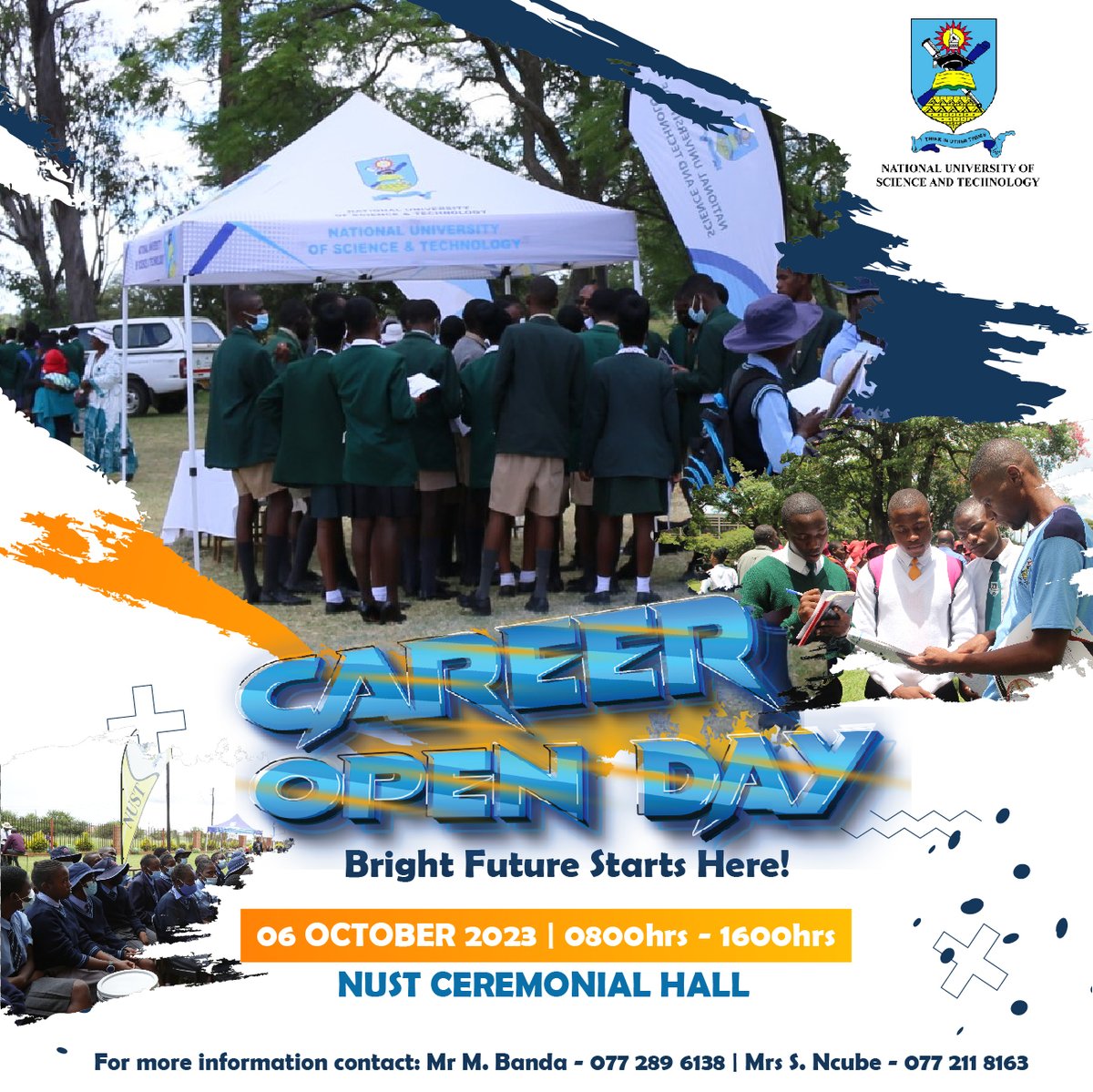 nustzim's tweet photo. You are all invited to a Career Open day hosted at NUST by NUST on the 6th of October 2023. For more information, contact details are on the flier below.
#studywithnust
#choosenust
#ThinkInOtherTerms https://t.co/k62RAXtaui