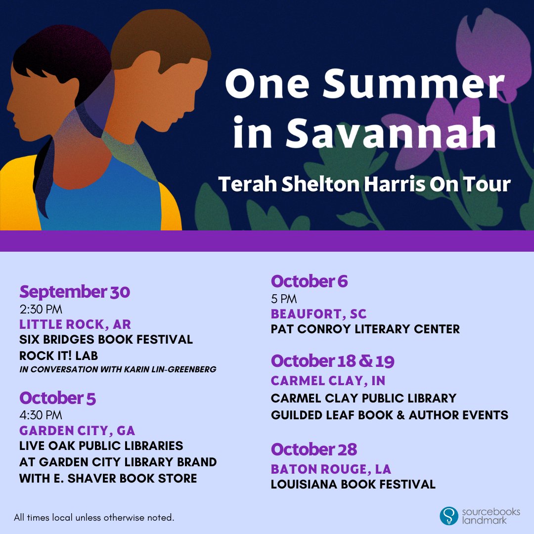 COME SEE ME! After a long summer of tour stops, I'm headed into the last of my events for the year. I cannot tell you how much I have enjoyed meeting readers and hearing your thoughts about ONE SUMMER IN SAVANNAH! So...if you are in the area, come see me!
