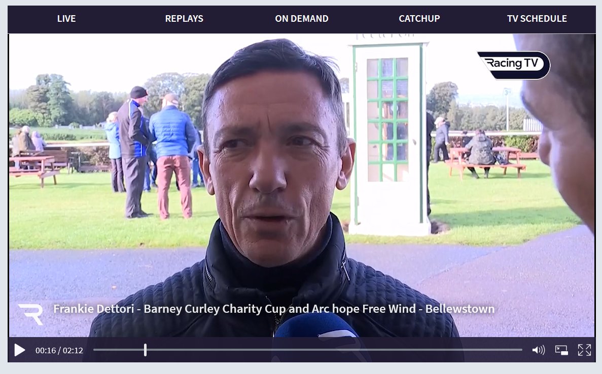 Frankie Dettori speaking on @RacingTV ahead of the Barney Curley DAFA Charity Cup at Bellewstown yesterday. Watch it here: 👉 racingtv.com/videos/watch/o…