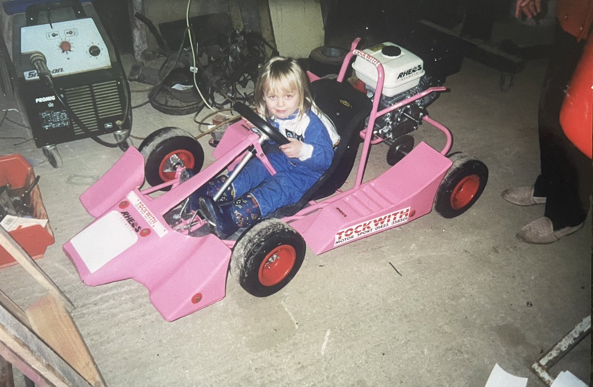 Whenever people ask me how I started in motorsport, I always tell them about my ‘barbie kart’
I never thought my family still had pictures of it, but look what I found!!! 
This kart was specially built by my dad when I was 4 because I was so small 🤣

#girlswhorace #girlracer