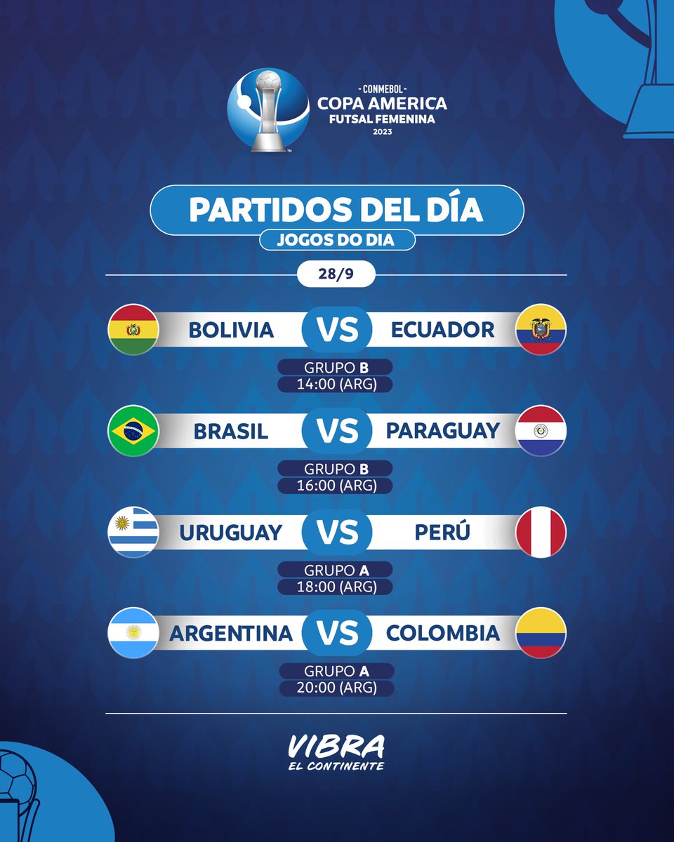 CONMEBOL Copa América™️ on X: PREPÁRENSE QUE YA SE VIENE 😀 🗓️ Este  jueves empieza la Fecha 2 de la CONMEBOL #CopaAmérica 🏆 y estos son los  partidos #VibraElContinente PREPARE-SE, ESTÁ CHEGANDO!