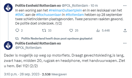 yellow_flame's tweet photo. 2 schietincidenten in Rotterdam.

Dader is mogelijk op weg op motorfiets. Draagt gevechtskleding,is lang, zwart haar, midden 20, rugzak en headphone, met handvuurwapen. 

Ziet u hem. Bel 112! 
https://t.co/6CSK3jwNBU https://t.co/ljTcjLpA43